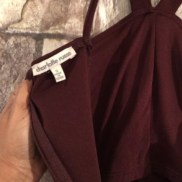 Wine colored halter dress size S - Picture 6 of 7